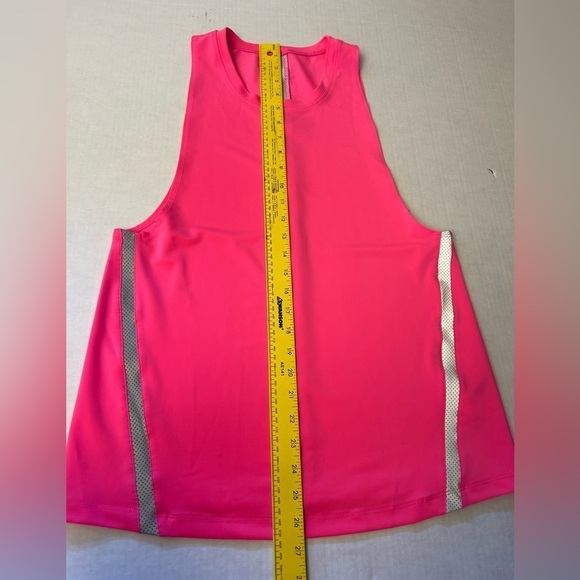 Jessica Simpson The warm up tank top pink with metallic stripes Sz-M. X7 - Picture 9 of 11